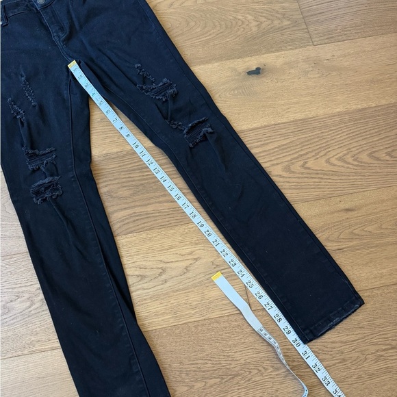 Kuwalla-Tee Destroyed Denim Skinny Jean - Jet Black - Size M (32 x 30) - EYC - Picture 7 of 10